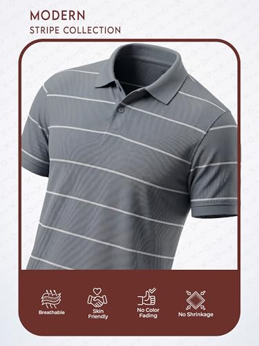 Image of fanideaz Branded Mens Half Sleeve Cotton Striped Polo T-Shirt for Mens || Polo Tshirt for Men || Branded Tshirt for Men
