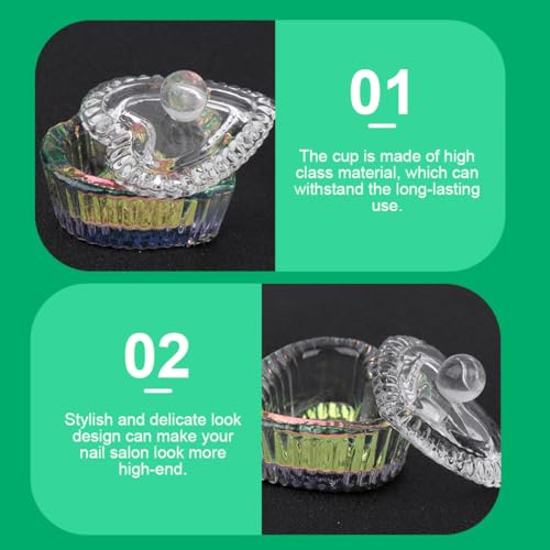 3 copas de cristal transparentes para arte de uñas miniatura 6