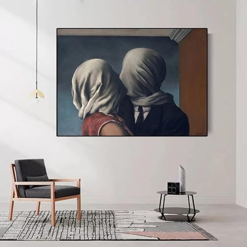 Toile Magritte The Kiss 30x45cm : oubliez les murs vides avec le surréalisme