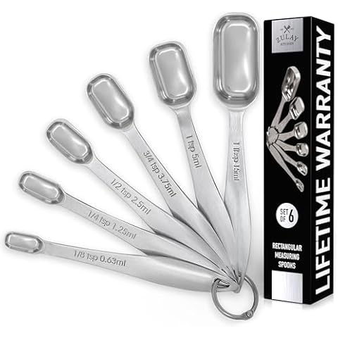 Zulay 6 Piece Stainless Steel Measuring Spoons Set Cover