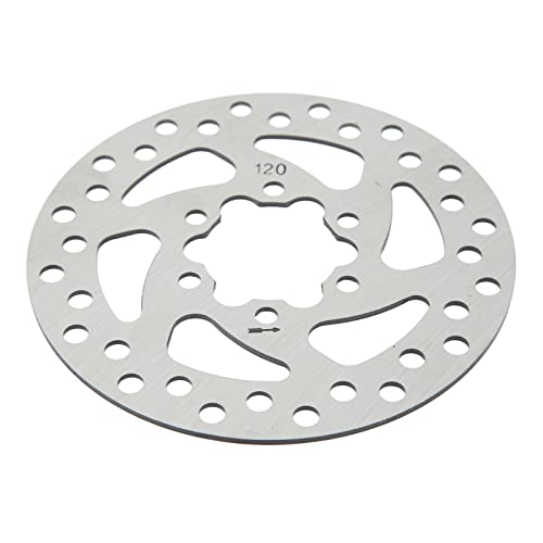 Electric Scooter Disc Brake 120mm Stainless Steel 6 Holes Scooter Disc Brake Rotor with 6 Screws, Brake Disc Rotor Pad for Electric Scooter Tire