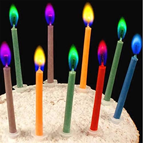 Happy Birthday Cake Candles with Fun Colorful Candle Holders Included; for Birthday Cakes to Make it a Magical Celebration (Colorful, 12)