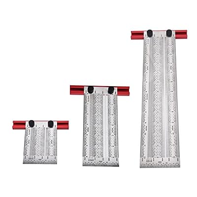 Enhanced Woodworking T - Ruler - Precision Marking T-Square, Stainless Steel Scribing Tool for Measuring, Scribing, Setting Up Bits Height, Woodworking & Crafting Marking Tools (12inches)