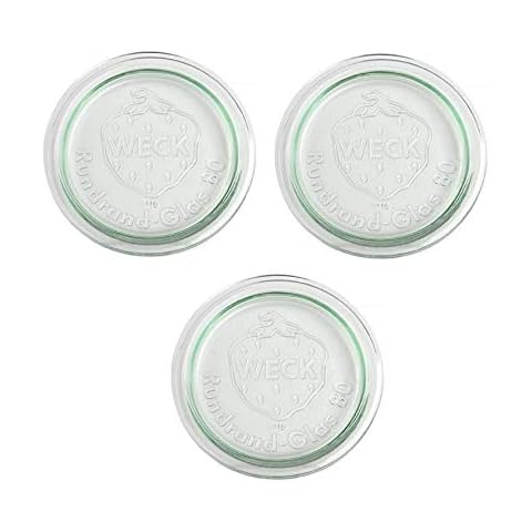 Weck 100mm Replacement Glass Lids - 3 Pack Cover