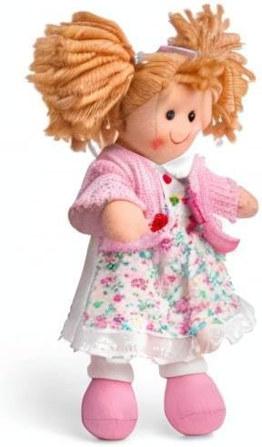 Bigjigs Toys Poppy Rag Doll (Small) - 28 cm Small Rag Doll for 1 Year Old, Ideal First Doll for Babies & Toddlers, Super Soft Dolls, Bigjigs Rag Dolls