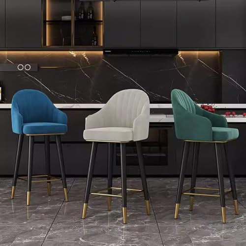 Tabouret de bar velours chic style pub raffiné avec dossier stable