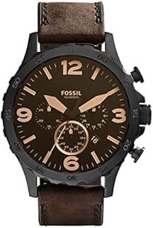 Fossil Herren Chronograph Quartz Uhr mit Leder Armband JR1487