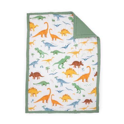 Image of Little Unicorn Toddler Bedding 3-Piece Set | Includes Comforter, Crib Sheet & Pillowcase | Soft & Breathable Muslin Fabric | for Convertible Cribs & Toddler Beds (Dino Names)