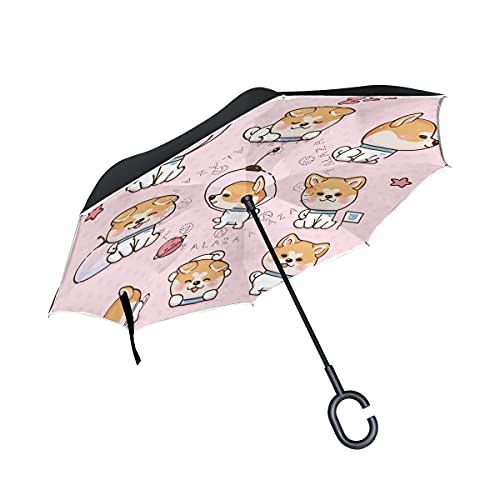 Parapluie inversé résistant aux UV et grand vent pour femme