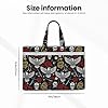 VAFZASC Portable Canvas Document Briefcase, Zippered File Bag with Handle for Office Meeting Travel, Cool Rock Wild Eagle Red Rose Skull Floral #3