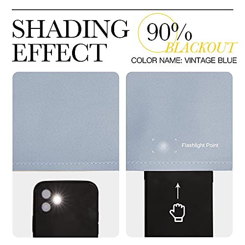 image for NICETOWN Vintage Blue Blackout Curtains 78 inches Length for Living Ro