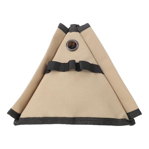 Happyyami Camping Toilet Paper Holder Kitchen Waterproof Paper Towel Holder Handheld Fan Organizer Car Bathroom Toilet Paper Protector Canvas Bag Khaki