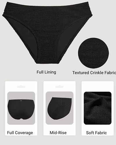 Image of Daci Women's Mid-Rise Full-Coverage Bikini Bottom | Mid-rise bikini bottom with full rear coverage in 82% nylon and 18% spandex for comfortable swimming and beachwear
