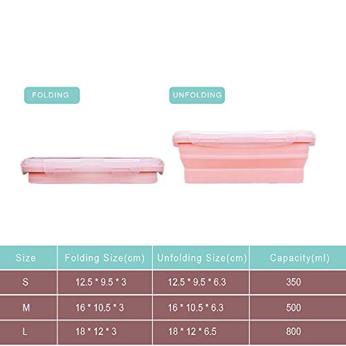 Cucudy 3 pcs Recipientes de Armazenamento de Alimentos com Tampa de Silicone Recipientes de Preparaç