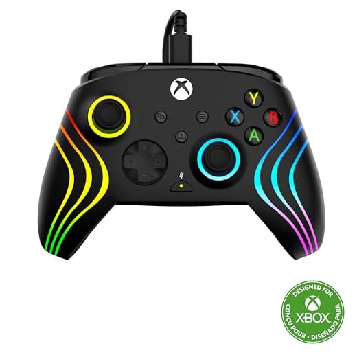 Turtle Beach Afterglow Wave Controller Schwarz Wired RGB Gaming Controller – Lizenziert für Xbox Series X oder S, Xbox One und Windows