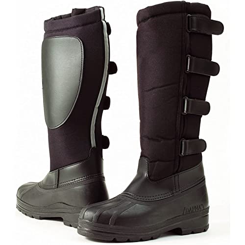 OVATION Women's Blizzard Durable Water-Repellent Fleece-Lined Canvas Equestrian Horse Riding Winter Boots, Black, 10