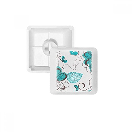 Keycaps PBT Aquamarine Fleurs pour Clavier Mécanique Blanc OEM R3