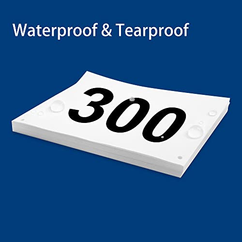 Muka Race Bibs Number 1-1000, 8-1/4 X 6 Inch Tyvek Running Bib For Marathon Race, Triathlon Number #TOP2