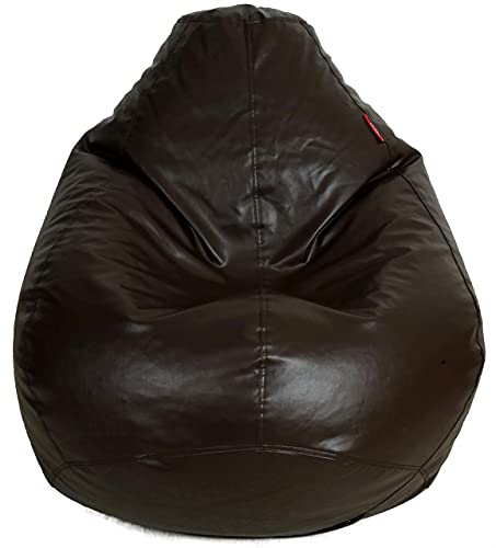 Image of G B Traders Leatherette Fabric Bean Bag Cover Without Beans for Bedroom Living Room 7 Office Brown(XXXL)