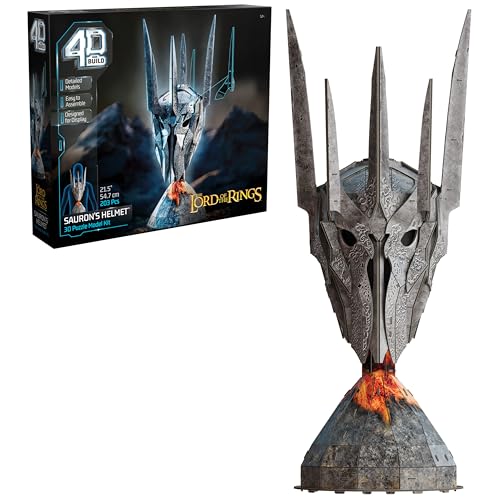 4D Build, Lord of The Rings Sauron Helmet 3D Model Kit, Lord of The Rings Collectibles & Desk Décor, Adult Puzzle, Building Toys, 203 Pieces, 3D...