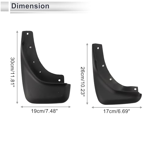 Image of X AUTOHAUX 1set Front and Rear Mud Flaps Splash Guards Mud Guards for Volvo S40 2008-2012 W /Mount Accessories