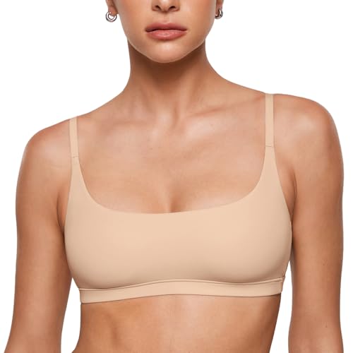 Image of INLYRIC Women's Inbarely Plus Bralettes - No Underwire Unlined Support Soft Scoop Neck Cami Seamless Bralette