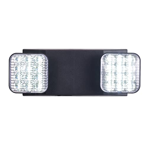 Tanlux Led Emergency Lights With Battery Backup, Two Head Adjustable Commercial Emergency Lights, Ul Listed, Ac 120/277V, Hardwired Emergency Exit Light Fixtures For Business - 1 Pack(Black) #TOP5