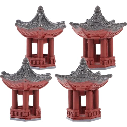 Saim Pagode Garten-Dekoration Aus Harz – Zen-Deko Für Garten, Terrasse & Aquarium | Asiatische Statue 8,5x8,5x10 Cm