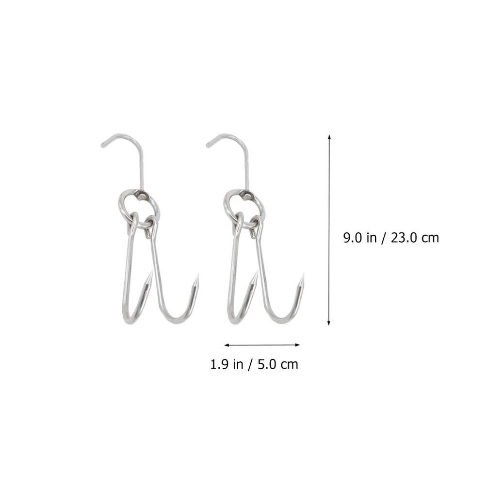 6pcs Stainless Steel Double Meat Hooks Drying Roast Duck Hook Bacon Ha –  YINANWANG