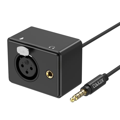 Cubilux XLR to 3.5mm Microphone Adapter with Headphone Jack, XLR Female to 1/8 TRRS Combo Jack MIC Converter Compatible with MacBook, Smartphone, Tablet, PC, 3.3 Feet