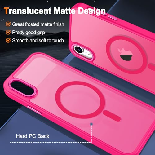 Coque magnétique iPhone XR antichoc mince de protection fine rose vif - 2
