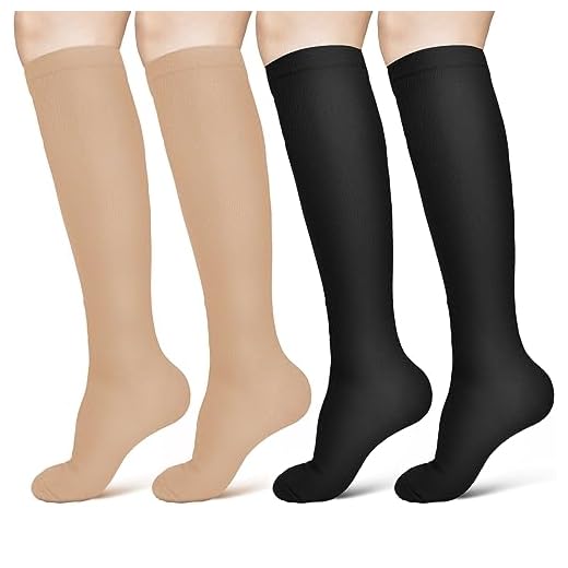 ACWOO 2 Pares Calcetines de Compresion para Hombres y Mujeres, 15-20 mmHg Calcetines de Compresión, Medias de Compresion para Correr, Running Deporte, Volar, Viajes, Varicosas, Enfermeras (S/M)