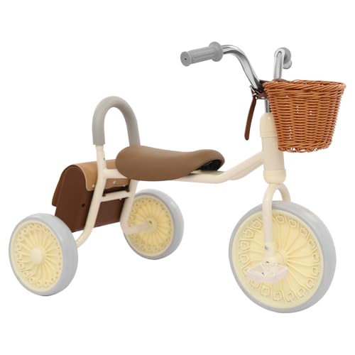 Baby Dreirad, Kleinkind-Dreirad mit Pedalen mit Korb und Aufbewahrungstasche,Robuste Räder und Bequemer Sitz,für Kinder ab 2 Jahre bis 5 Jahren -Weiß – Bild 4
