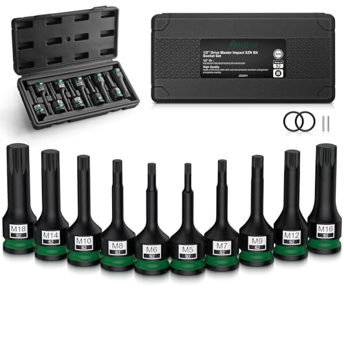 Image of 10-Piece S2 Impact XZN Triple Square Bit Socket Set, 1 /2 Drive, M5-M18