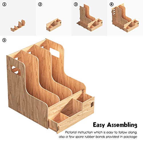 JOPOO Magazine File Houder Bureau Organizer Opslag Document Rack voor School Student - Image 8
