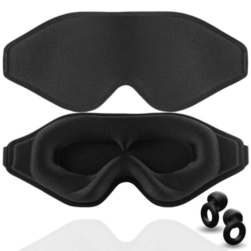 Antifaz Para Dormir Que Incluye Tapones Para Oidos. Mascara De Hombre O Mujer, Con Diseño Que Bloquea La Luz Y La Claridad Al 100%. Tapones Para Dormir Con Cancelación De Ruido. Sleep