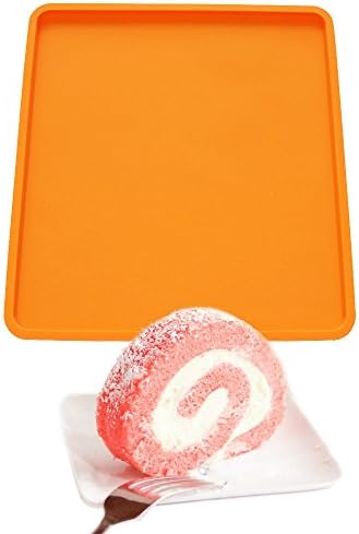 X-Haibei Swiss Roll Cake Mat Flexible Baking Tray Silicone Cookies Mold L10 W11inch H 0.78inch - Thumbnail 4