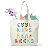 JUSITAKEET Cool People Read Books Themed Tote Bag, Book Canvas Tote Bags Gift, Gifts For Book Lovers, Reusable Bags Suitable For Bookworm, Library Club Canvas Totes Gifts For Study, 01