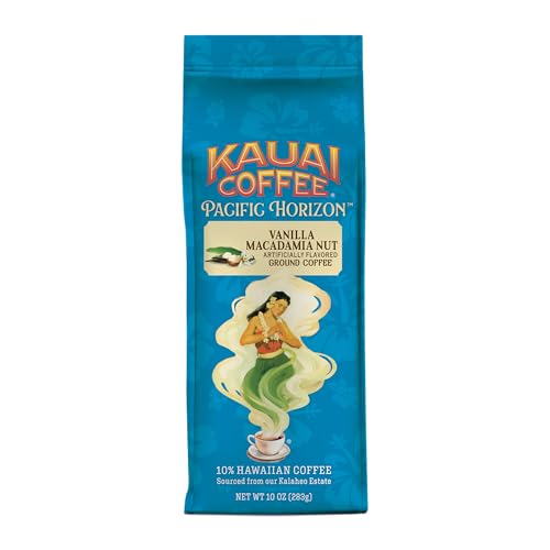 Kauai Hawaiian Ground Coffee, Vanilla Macadamia Nut Flavor - Gourmet