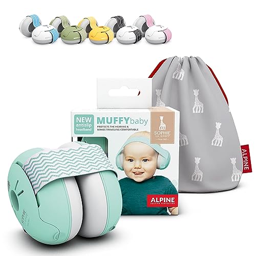 Image of Alpine Muffy Baby Ear Protection - CE & ANSI Certified Noise Reduction Earmuffs for Babies & Toddlers up to 36 Months - Sophie La Girafe Edition