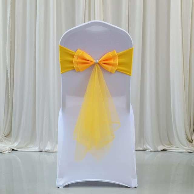 Bows sash Chair Sashes,Wedding Chair Covers, 4Pcs Wedding Chair Sashes Elasticity Bow Tie Knot Spandex Ribbon Wedding Chair Decoration (Color : Red) (Color : White)