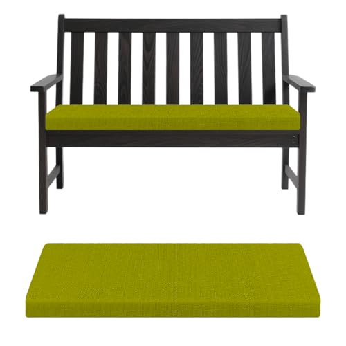 Cojines de banco para interiores y exteriores, funda extraíble, antideslizante, cojín de jardín para ventana de cocina, verde hierba, 100 x 40 x 5 cm, perfecto para bancos y asientos