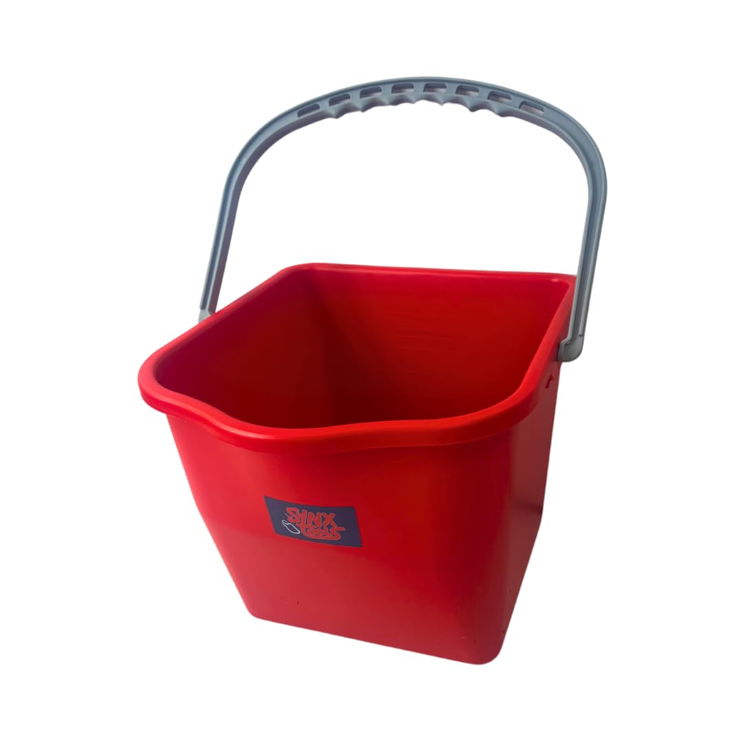 Secchio per mocio e carrello da lavoro rosso 15 litri -pulizia