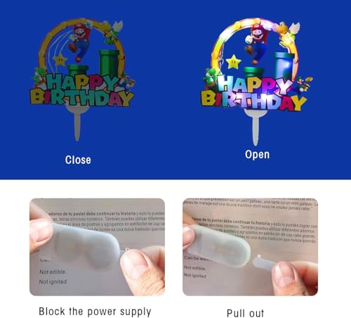 Glitzer Cartoon Cake Topper, Bunt Geburtstag Kuchen Dekoration, Lumineszenz Cupcake Toppers, Kindergeburtstag Party Decoration Supplies Zubehör, Trüffel kuchen dekoration