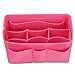 ETTP Felt Fabric Purse Handbag Organizer Bag - MultiPocket Insert Bag, Medium, Pink