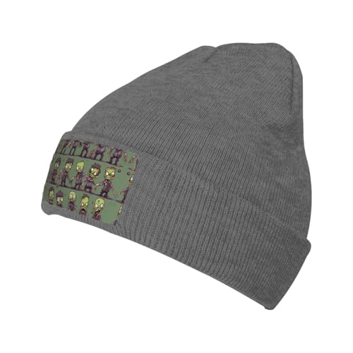 IPPONGET Gorro de punto unisex con estampado de zombies, gorro suave y cálido para invierno y actividades al aire libre, brezo profundo, talla única, rueda profunda, talla única, Deep Wheel, Talla