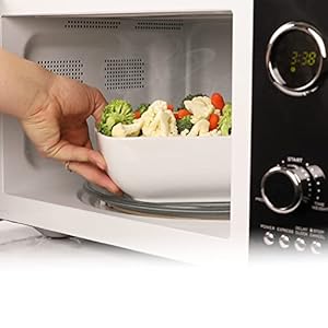 Nostalgia RMO4BK Retro 0.9 Cubic Foot 800-Watt Countertop Microwave Oven, 5 Power Levels and 12 Cook Settings, LED Display, Jet Black Nostalgia RMO4BK Retro 09 Cubic Foot 800 Watt Countertop Microwave Oven 5 Power Levels and 12 Cook Settings LED Display Jet Black