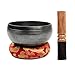 Tibetan Singing Bowl Set Brass - Master Healing Grade - Authentic Handcrafted Sound Bowl by Himalayan Bazaar (Black and Red)