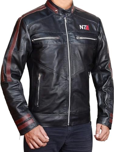 Men’s Iconic Retro Cosplay Solider Street Fighter Gaming Biker Cafe Racer Leather Jacket4
