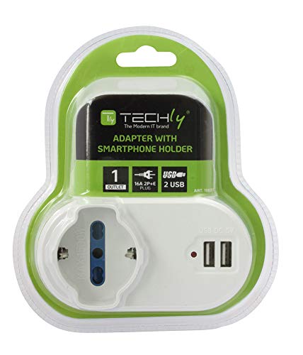 TECHLY 108392 Adattatore Presa bipasso/Schuko 2